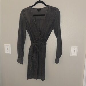 Who What Wear Charcoal Long Sleeve Dress